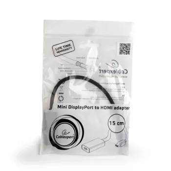 Mini DisplayPort į HDMI laidas Gembird A-MDPM-HDMIF4K-01 0,15 m, 4K, juodas