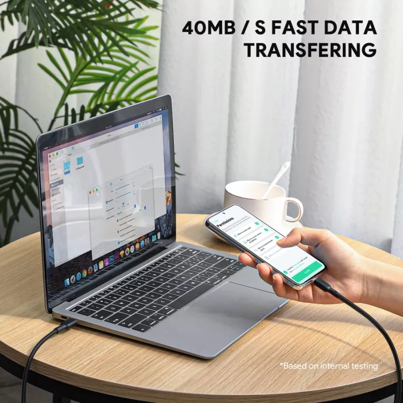 USB-C laidas AUKEY CB-KCC102 1,8 m USB-C juodas 0,48 Gbit/s