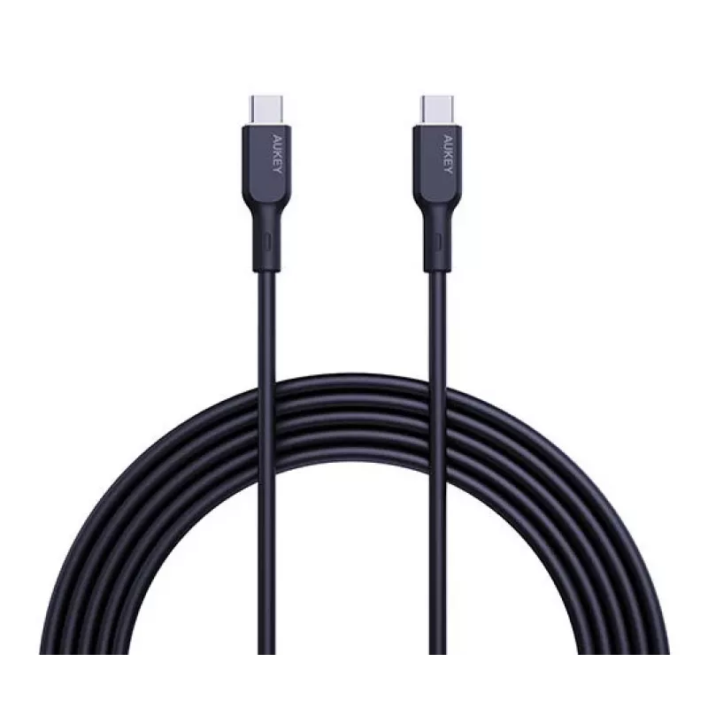 AUKEY USB įkrovimo laidas - 1x USB Type-C į 1x USB Type-C - PD 100W 5A - 1,8m Juodas (Silikonas)