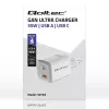 QOLTEC Įkroviklis 50763 — Vidinis AC Greitasis Įkroviklis 35 W, USB-C PD 3.0 + USB-A, 5–20 V, Baltas