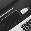 QOLTEC Įkroviklis 50763 — Vidinis AC Greitasis Įkroviklis 35 W, USB-C PD 3.0 + USB-A, 5–20 V, Baltas