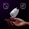 QOLTEC Įkroviklis 50763 — Vidinis AC Greitasis Įkroviklis 35 W, USB-C PD 3.0 + USB-A, 5–20 V, Baltas