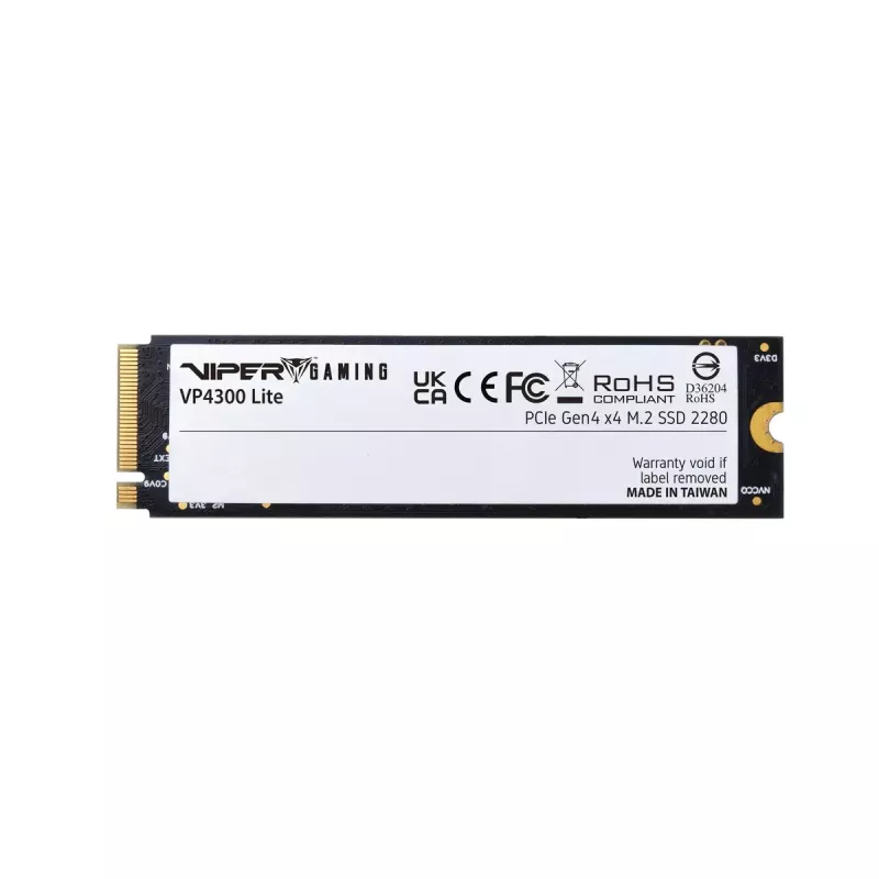 M.2 2280 NVMe SSD PATRIOT VP4300 Lite 4 TB, PCIe 4.0 x4, Skaitymas 7400 MB/s, Rašymas 6000 MB/s, NVMe 2.0