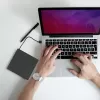 Išorinis DVD-RW optinis įrenginys Qoltec 51858, USB 2.0 & eSATA, dėklo įkėlimas, juodas, 24x CD / 8x DVD