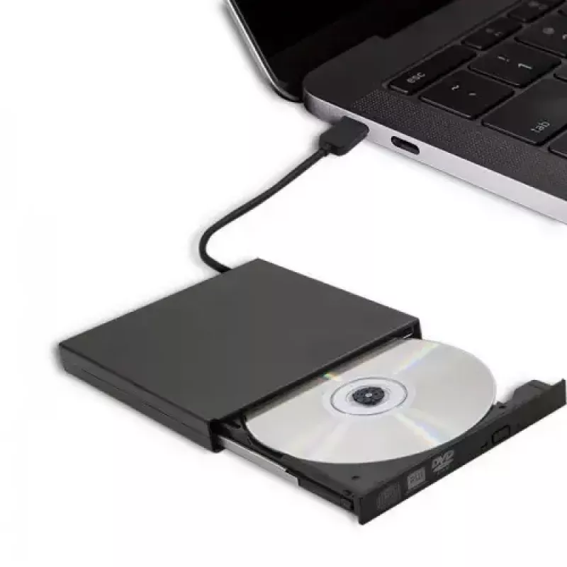 Išorinis DVD-RW optinis įrenginys Qoltec 51858, USB 2.0 & eSATA, dėklo įkėlimas, juodas, 24x CD / 8x DVD