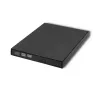 Išorinis DVD-RW optinis įrenginys Qoltec 51858, USB 2.0 & eSATA, dėklo įkėlimas, juodas, 24x CD / 8x DVD