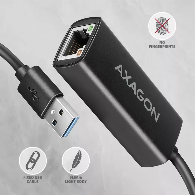 Išorinis tinklo adapteris Axagon ADE-AR USB-A 3.2 Gen 1 – Gigabit Ethernet, Realtek RTL8153
