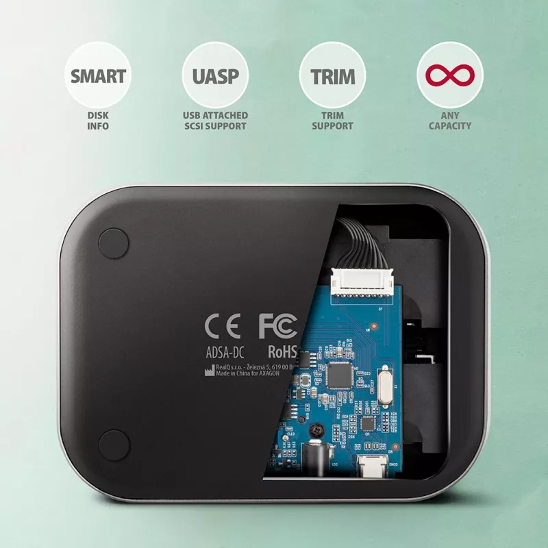Axagon ADSA-DC SuperSpeed USB DUAL 2.5 colio/3.5 colio HDD/SSD DUAL dokas