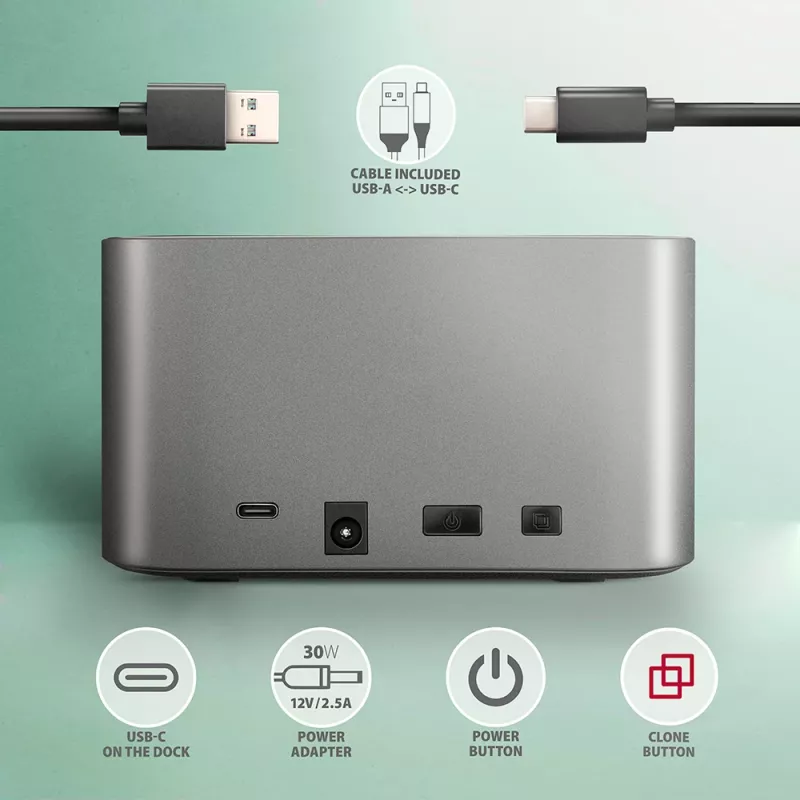 Axagon ADSA-DC SuperSpeed USB DUAL 2.5 colio/3.5 colio HDD/SSD DUAL dokas