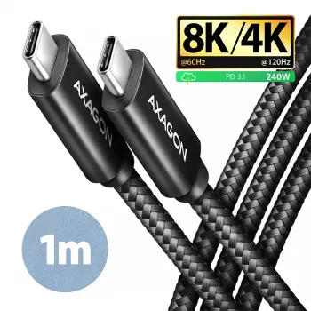 USB kabelis Axagon BUCM4X-CM10AB USB4 Gen 3x2 1m Juodas