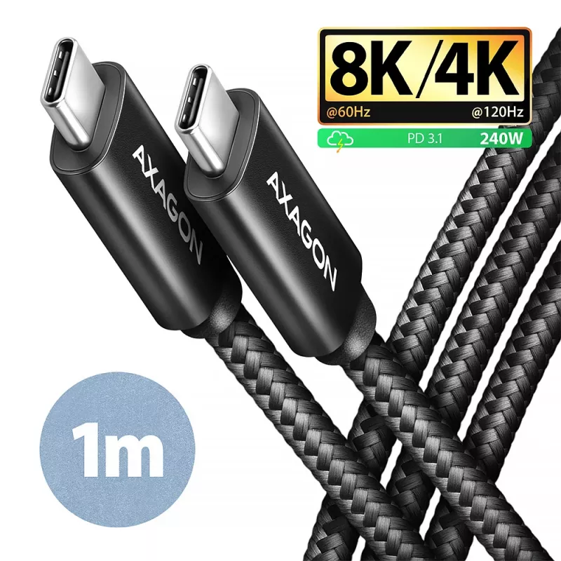 USB kabelis Axagon BUCM4X-CM10AB USB4 Gen 3x2 1m Juodas