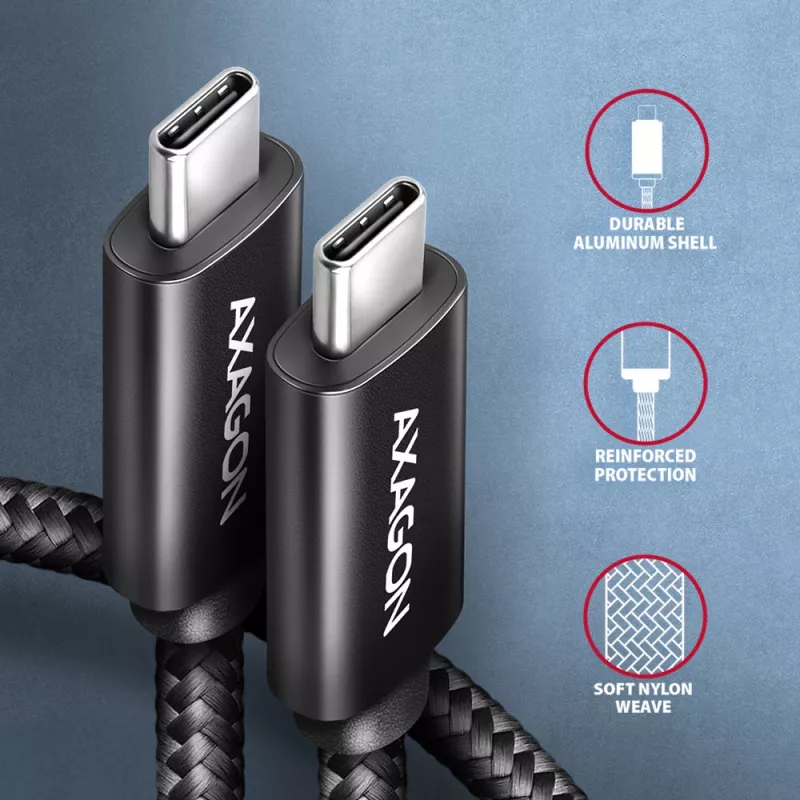 USB kabelis Axagon BUCM4X-CM10AB USB4 Gen 3x2 1m Juodas