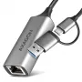 Axagon ADE-TXCA USB-C / USB-A 3.2 Gen 1 – Gigabit Ethernet adapteris, Asix AX88179