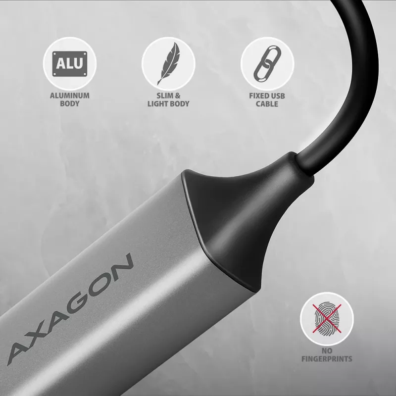 Axagon ADE-TXCA USB-C / USB-A 3.2 Gen 1 – Gigabit Ethernet adapteris, Asix AX88179