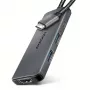 USB-C 5Gbps šakotuvas Axagon HMC-5H8K 2x USB-A, USB-C, HDMI 8k/30Hz, PD 100W, kabelis USB-C, pilkas