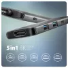 USB-C 5Gbps šakotuvas Axagon HMC-5H8K 2x USB-A, USB-C, HDMI 8k/30Hz, PD 100W, kabelis USB-C, pilkas