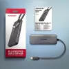 USB-C 5Gbps šakotuvas Axagon HMC-5H8K 2x USB-A, USB-C, HDMI 8k/30Hz, PD 100W, kabelis USB-C, pilkas