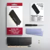 Axagon PCEM2-XS PCIe x16 adapteris M.2 NVMe M-key lizdui su pasyviu aliumininiu radiatoriumi