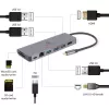 USB centras GEMBIRD A-CM-COMBO5-05 — USB 3.2 Gen 1 Type-C, 3x USB-A, HDMI, RJ-45, SD/microSD, 100W PD