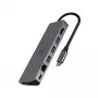 USB centras GEMBIRD A-CM-COMBO5-05 — USB 3.2 Gen 1 Type-C, 3x USB-A, HDMI, RJ-45, SD/microSD, 100W PD