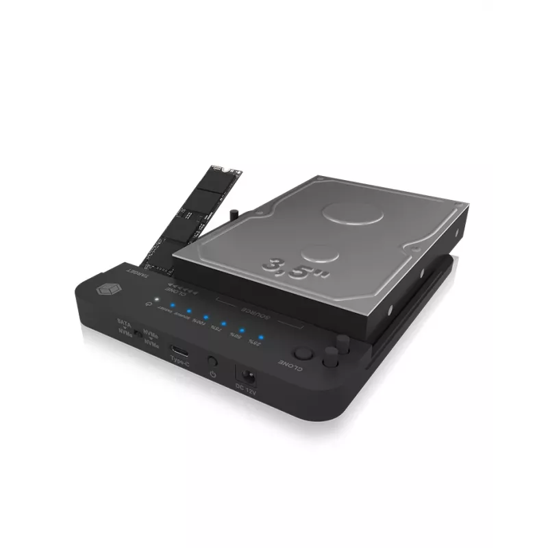 ICY BOX IB-2913MCL-C31 USB 3.2 Gen 2 (3.1 Gen 2) Type-C juoda – klonavimo stotelė