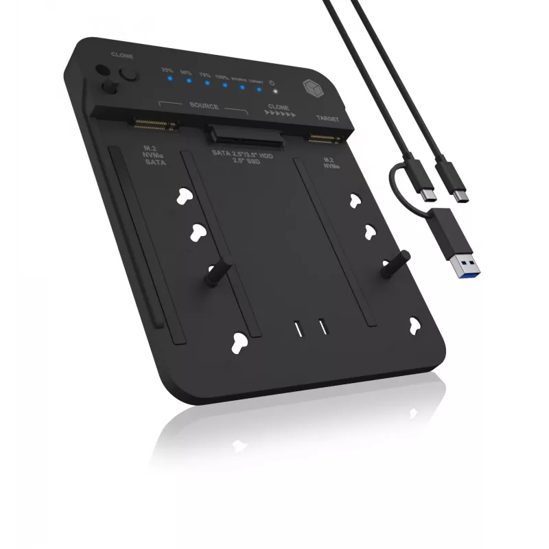 ICY BOX IB-2913MCL-C31 USB 3.2 Gen 2 (3.1 Gen 2) Type-C juoda – klonavimo stotelė