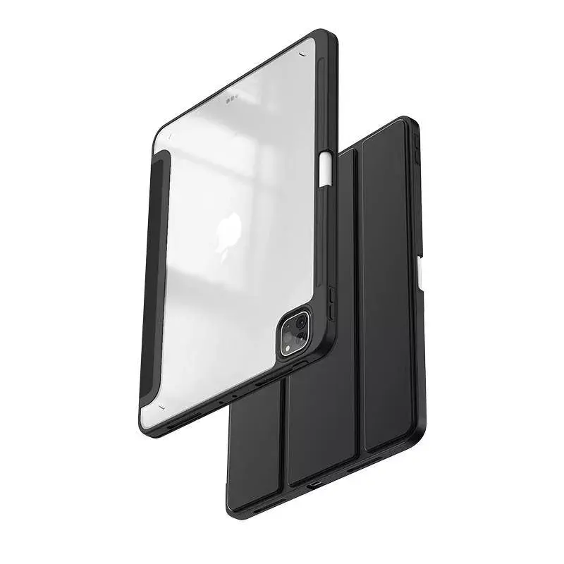 Dėklas Folio Crong CRG-PRF-IPD11-BLK, skaidrus, skirtas iPad Pro 11 2022/2021