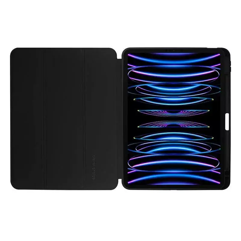 Dėklas Folio Crong CRG-PRF-IPD11-BLK, skaidrus, skirtas iPad Pro 11 2022/2021