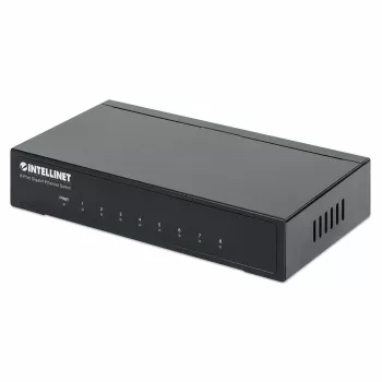 Intellinet 8 prievadų Gigabit Ethernet tinklo jungiklis, stalinis, metalinis korpusas, IEEE 802.3az