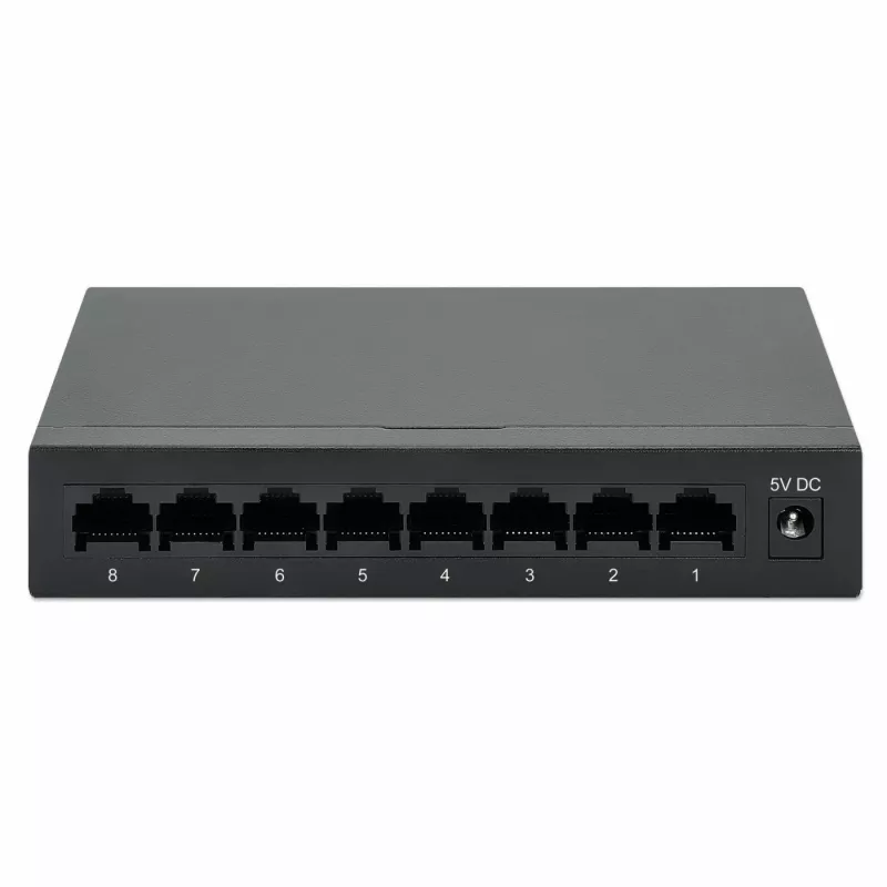 Intellinet 8 prievadų Gigabit Ethernet tinklo jungiklis, stalinis, metalinis korpusas, IEEE 802.3az