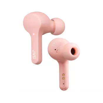 Ausinės JVC HA-A7T-P belaidės į ausis, True Wireless, Bluetooth 5.0, IPX4, 6 h baterija (14 h su dėklu), belaidis įkrovimas, balta