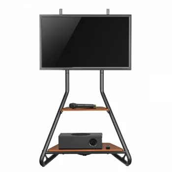 TV stovas MACLEAN MC-455 laisvai pastatomas medinis laikiklis televizoriams iki VESA 600x400