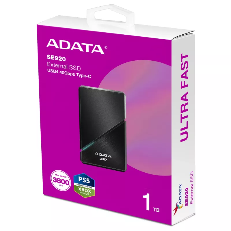 ADATA SE920 1 TB USB Type-C 3.2 Gen 2 (3.1 Gen 2) juodas