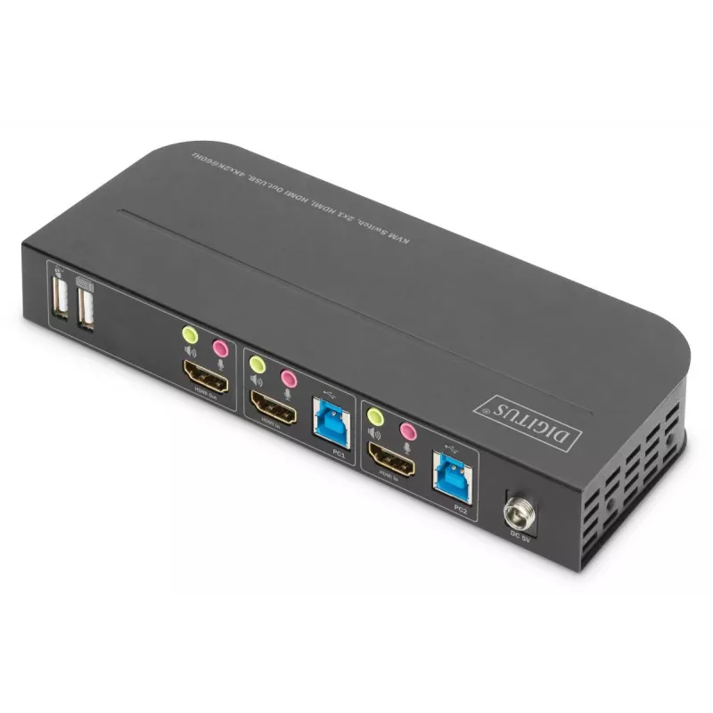 DIGITUS KVM jungiklis 2x1 HDMI, HDMI Out, USB, 4Kx2K@60Hz