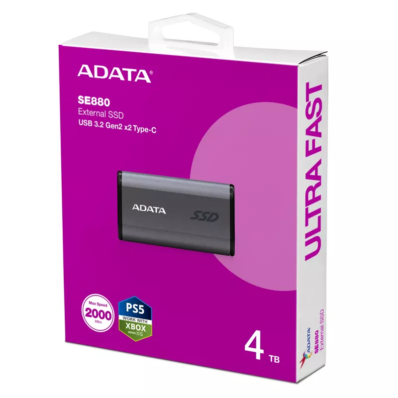 SSD diskas ADATA 4 TB USB Type-C USB 3.2 Gen 2x2 Elite SE880