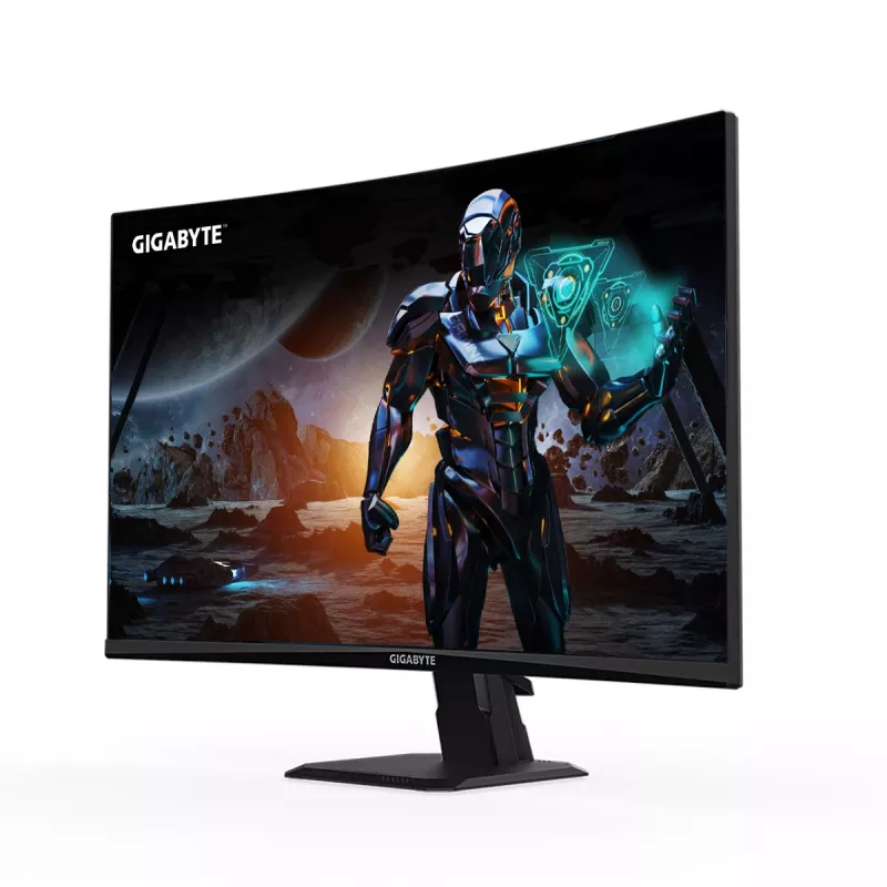 GIGABYTE GS27FC 27 colių FHD išlenktas žaidimų monitorius - 1920 x 1080, 180Hz, 1ms, 250 cd/m², FreeSync Premium, HDR Ready, HDMI 2.0, DisplayPort 1.4