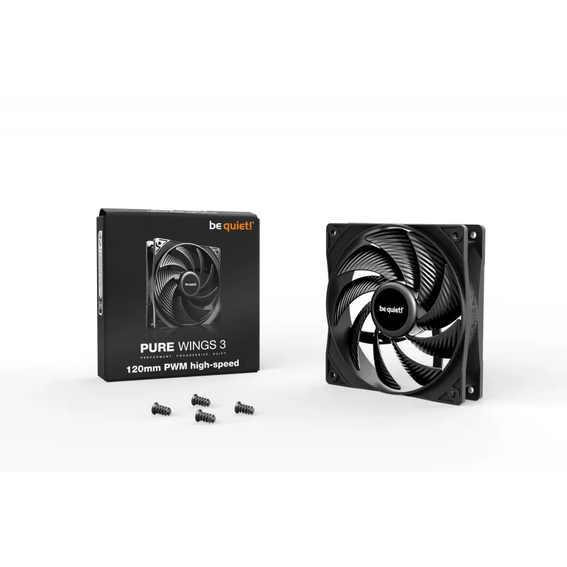 be quiet! Pure Wings 3 120mm PWM didelės spartos korpuso ventiliatorius 12 cm juodas 1 vnt.