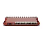 Laidinis maršrutizatorius MikroTik L009UiGS-RM — 8x RJ-45, 2.5 Gigabit Ethernet, 1x SFP, 1x USB, 800 MHz CPU, 512 MB RAM, raudonas
