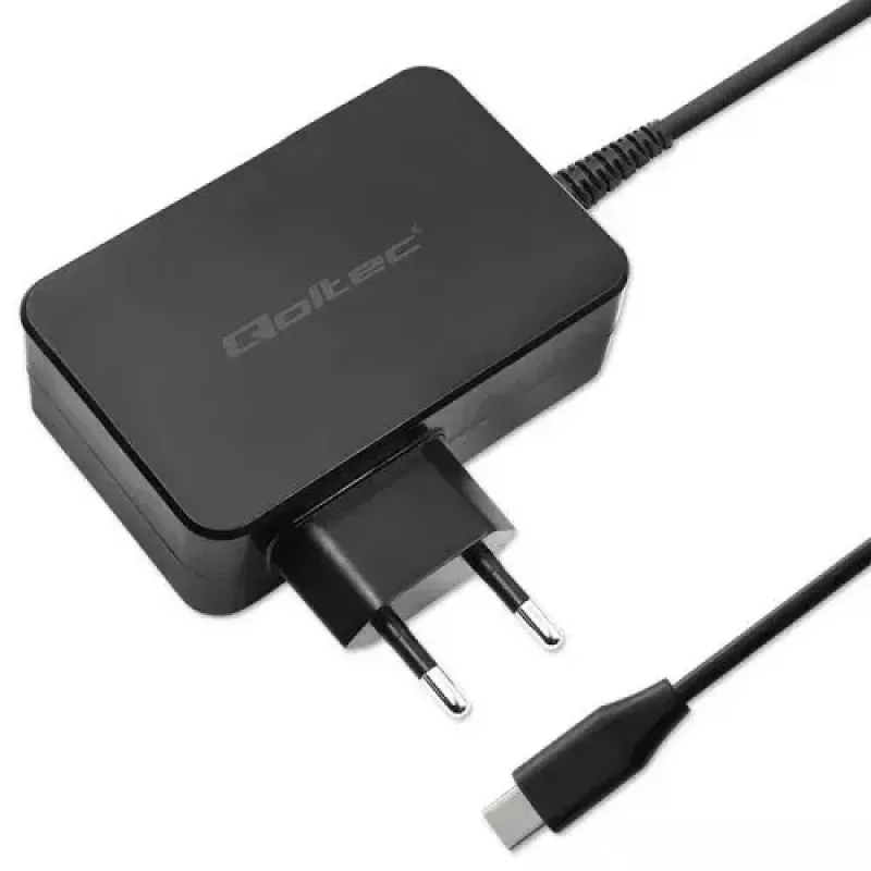 Qoltec 52388 GaN Power PRO 100 W USB-C PD sieninis greitasis įkroviklis 20 V 5 A juodas