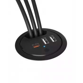 ICY BOX Į stalą montuojamas USB įkroviklis su Power Delivery ir Quick Charge