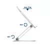 Nešiojamojo kompiuterio stovas Gembird NBS-D1-03 sidabrinis aliuminis iki 39,6 cm (15,6 col.), sulankstomas, aukštis 60 mm, maks. apkrova 5 kg