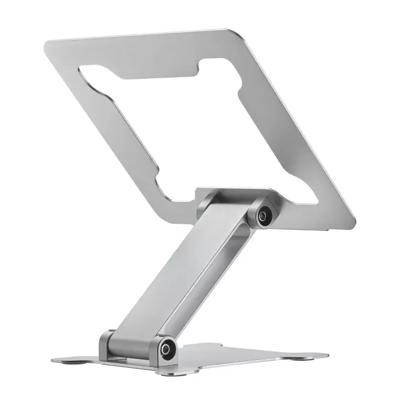 Nešiojamojo kompiuterio stovas Gembird NBS-D1-03 sidabrinis aliuminis iki 39,6 cm (15,6 col.), sulankstomas, aukštis 60 mm, maks. apkrova 5 kg