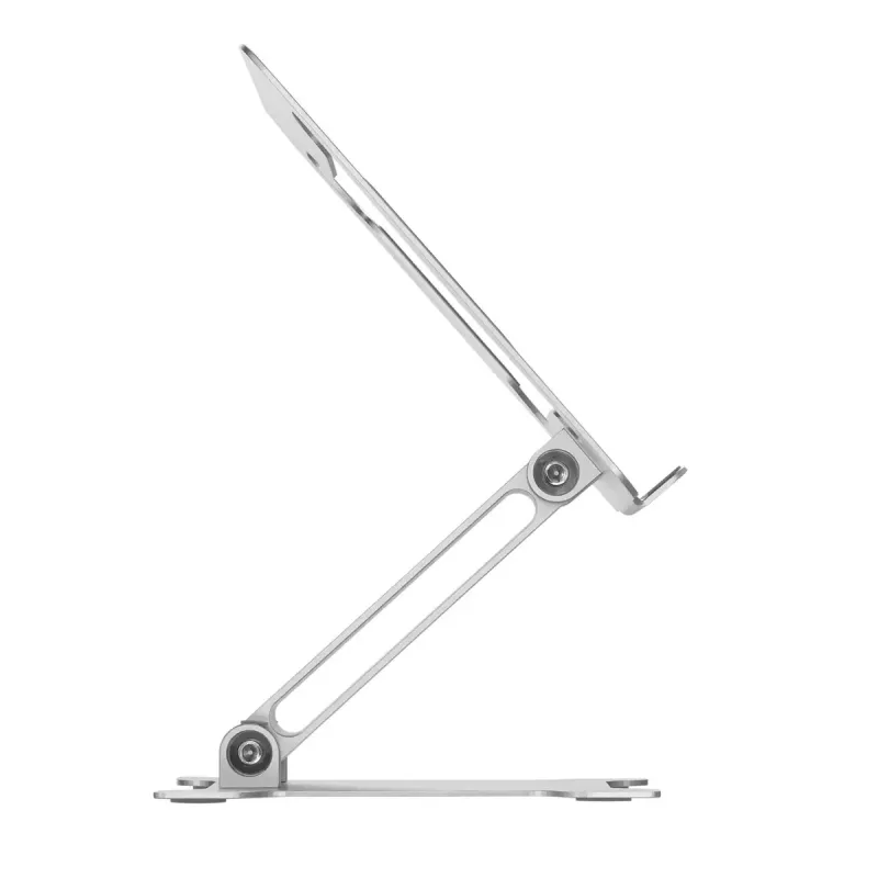 Nešiojamojo kompiuterio stovas Gembird NBS-D1-03 sidabrinis aliuminis iki 39,6 cm (15,6 col.), sulankstomas, aukštis 60 mm, maks. apkrova 5 kg