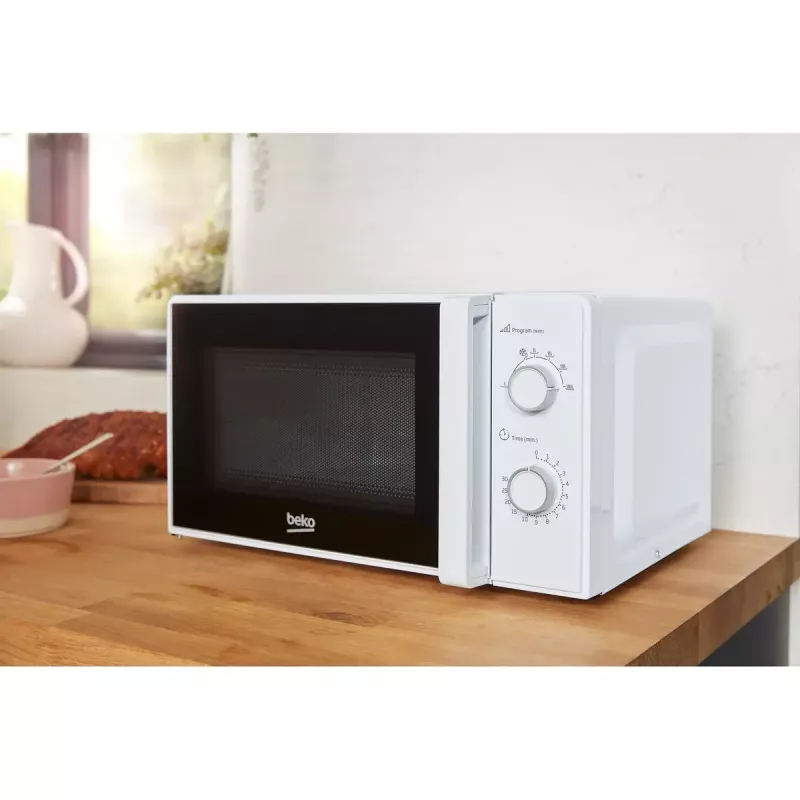 Mikrobangų krosnelė BEKO MOC20100WFB — 700 W, 20 L, 245 mm sukamoji lėkštė, balta