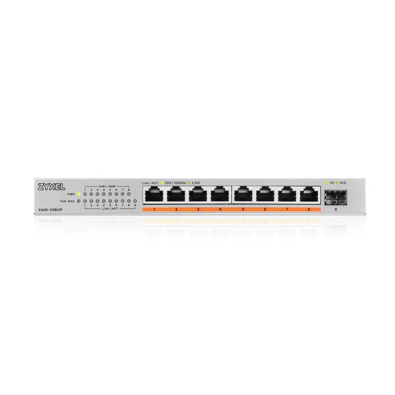 Zyxel XMG-108HP nevaldomas 2,5G Ethernet (100/1000/2500) maitinimas per Ethernet (PoE)