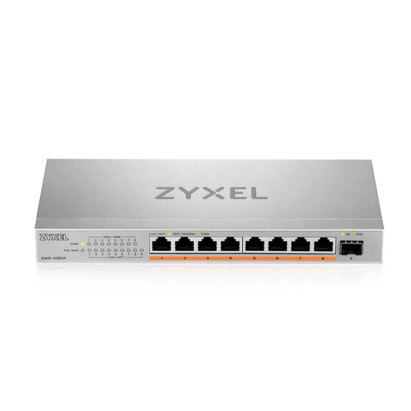 Zyxel XMG-108HP nevaldomas 2,5G Ethernet (100/1000/2500) maitinimas per Ethernet (PoE)