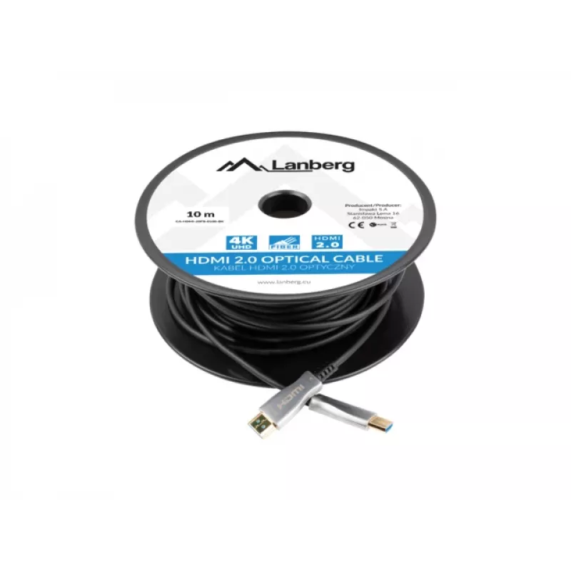 LANBERG HDMI kabelis M/m V2.0 optinis AOC - 10m juodas