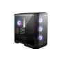 Korpusas MSI MAG PANO M100R PZ Micro Tower Juodas — microATX/ITX, šoninis langas, kelių spalvų LED, 39 cm GPU, USB-C