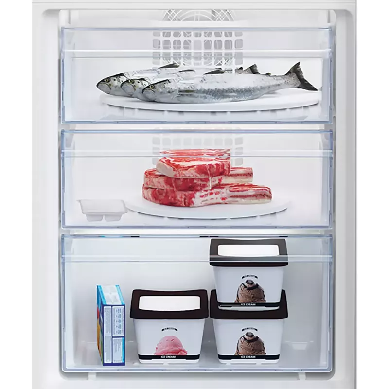 Įmontuojamas šaldytuvas-šaldiklis BEKO BCHA275K41SN — 262 L (193 L šaldytuvas, 69 L šaldiklis), No Frost, dešinės pusės vyriai, baltas