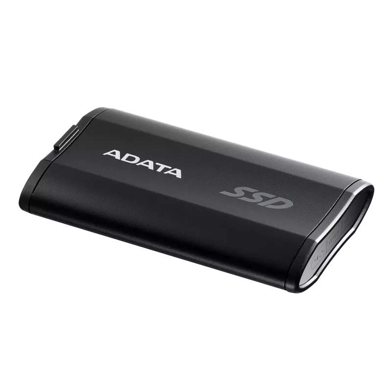 Nešiojamas SSD ADATA SD810 500 GB — USB Type-C, USB 3.2 Gen 2x2, 2000 MB/s, IP68, aliuminis, juodas